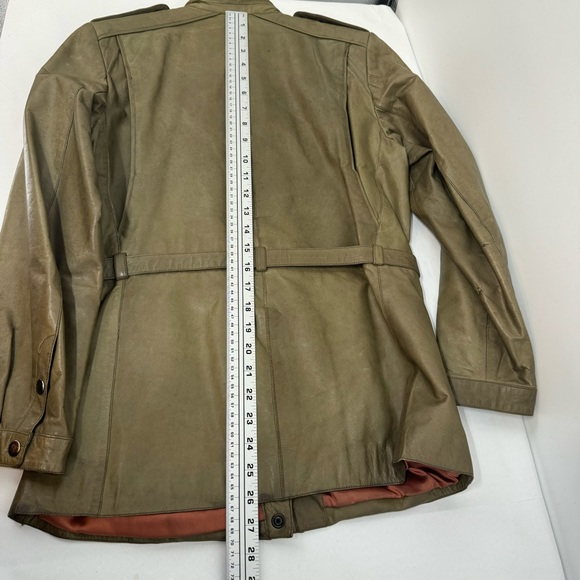 VTG MARC BUCHANAN PELLE PELLE LEATHER Jacket Women’s 9/10 Distressed Green - Picture 13 of 16